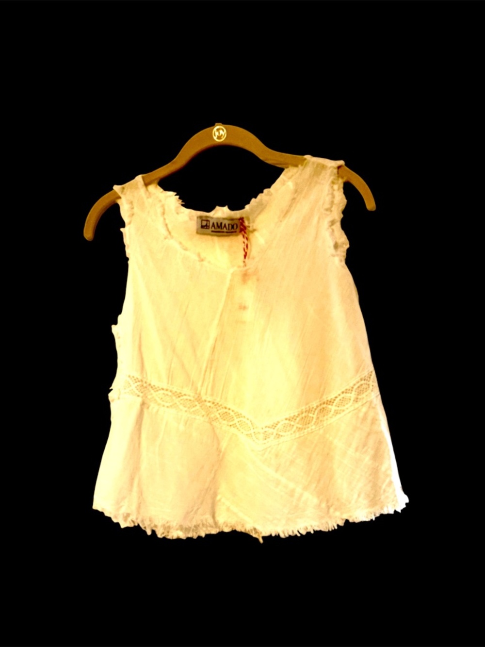AMADO White Sleeveless Cotton Shirt NWT